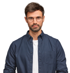 A persona of a Ecommerce Director standing against a transparent background