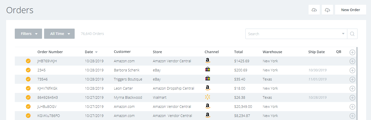 Amazon Vendor Central orders shown mingled with orders from other marketplaces