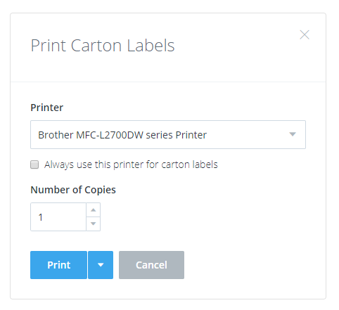Printing Amazon Vendor Central carton labels