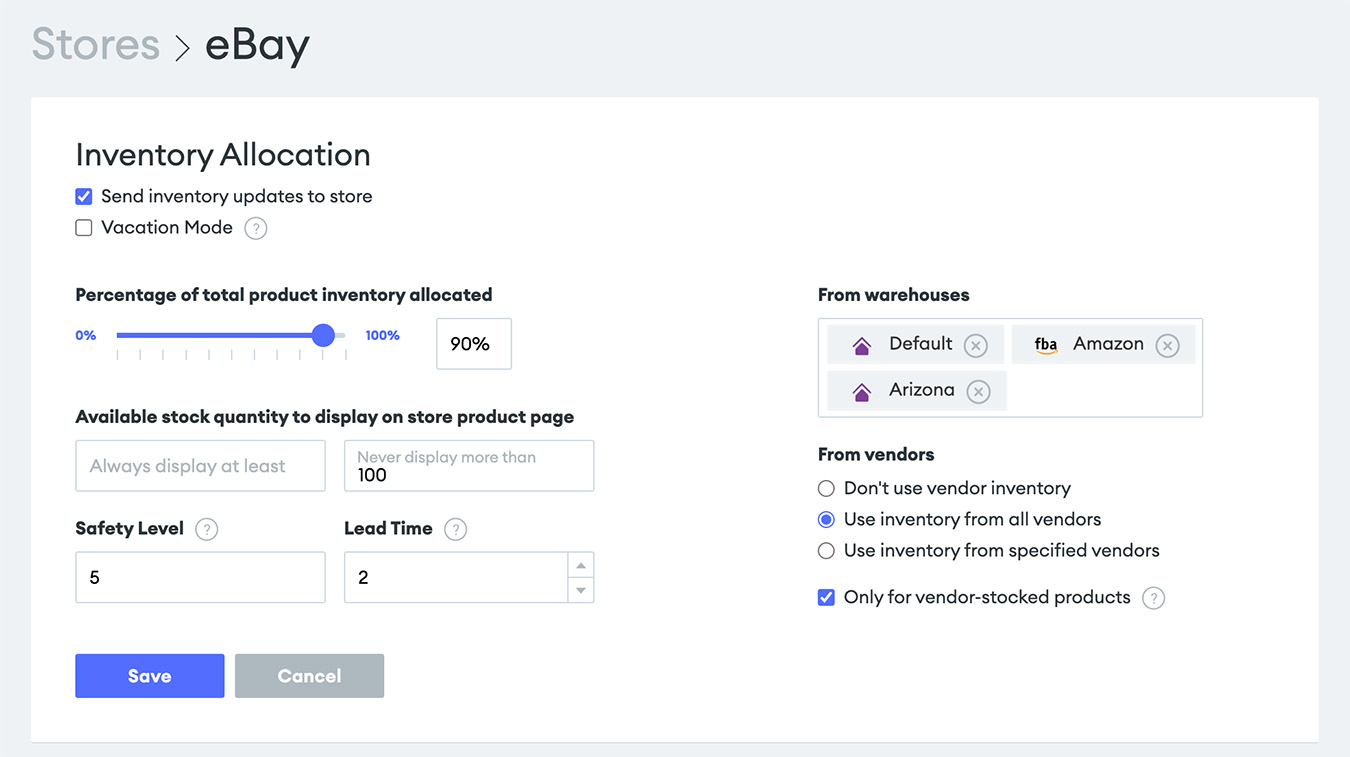 Screenshot of the Goflow Inventory Management software